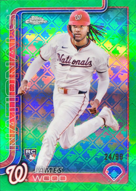 James Wood 2025 Topps Chrome Logofractor Edition #132 Green Refractor /99 Rookie RAW