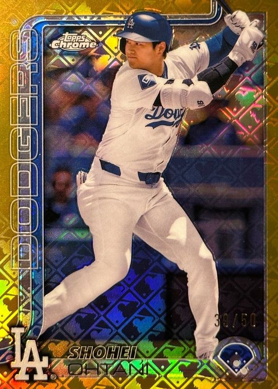 Shohei Ohtani 2025 Topps Chrome Logofractor Edition #1 Gold Refractor /50 RAW