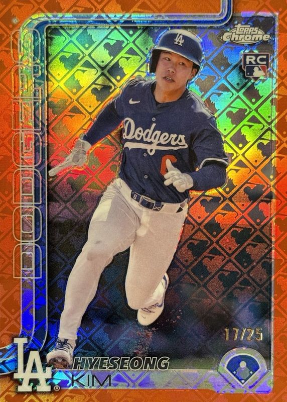 Hyeseong Kim 2025 Topps Chrome Logofractor Edition #152 Orange Refractor /25 Rookie RAW