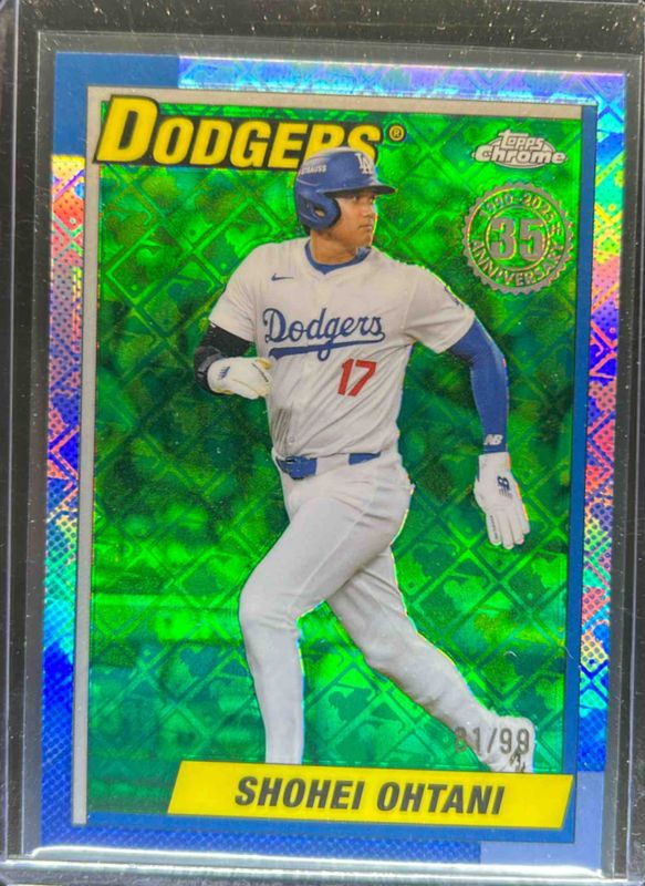 Shohei Ohtani 2025 Topps Chrome Logofractor Edition #90CB-7 1990 Baseball - Green Refractor /99 RAW