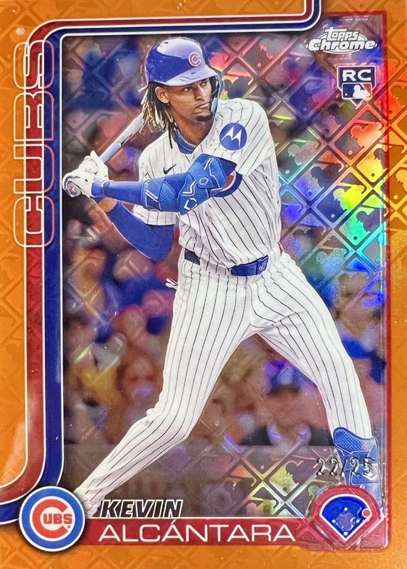 Kevin Alcantara 2025 Topps Chrome Logofractor Edition #173 Orange Refractor /25 Rookie RAW