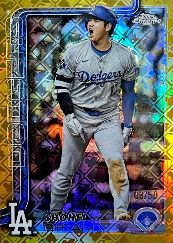 Shohei Ohtani 2025 Topps Chrome Logofractor Edition #1 Image Variation - Gold Refractor /50 RAW