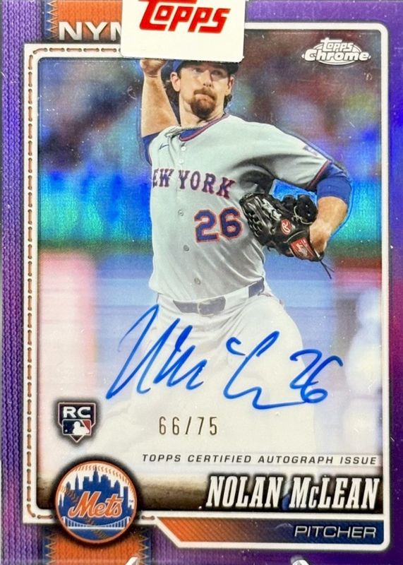 2026 Topps Chrome #RA-NM Rookie Autographs - Purple Refractor /75