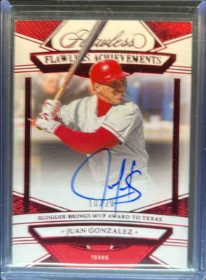 2024 Flawless #FA-JG 2023 Panini Flawless Baseball - Flawless Achievements - Ruby /20