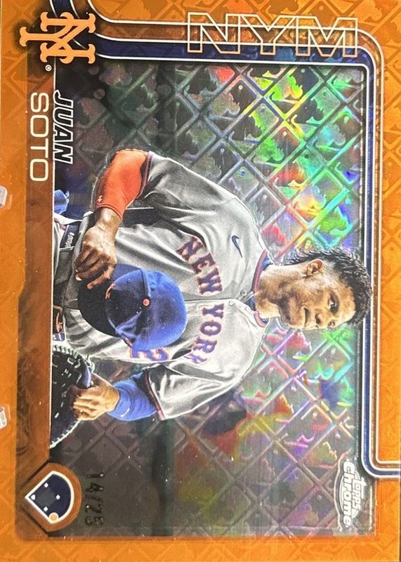 Juan Soto 2025 Topps Chrome Logofractor Edition #200 Image Variation - Orange Refractor /25 RAW