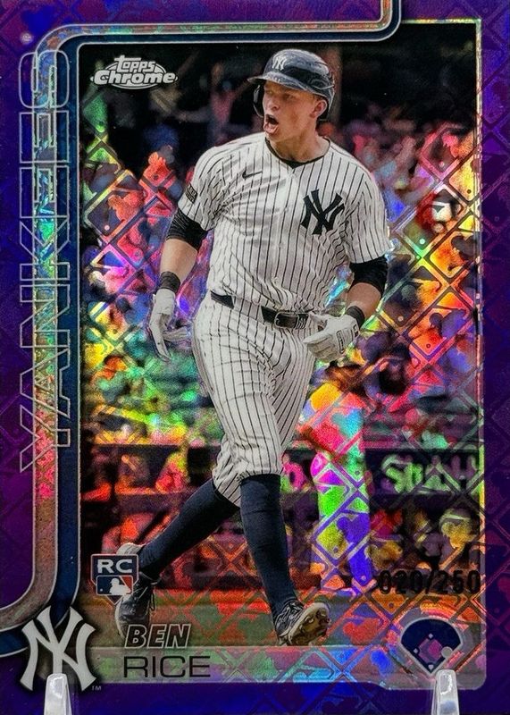 Ben Rice 2025 Topps Chrome Logofractor Edition #139 Purple Refractor /250 Rookie RAW