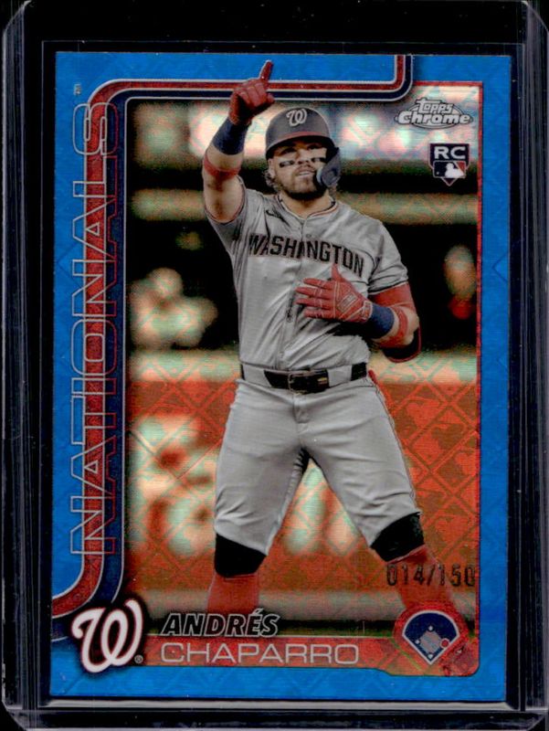 Andres Chaparro 2025 Topps Chrome Logofractor Edition #187 Blue Refractor /150 Rookie RAW