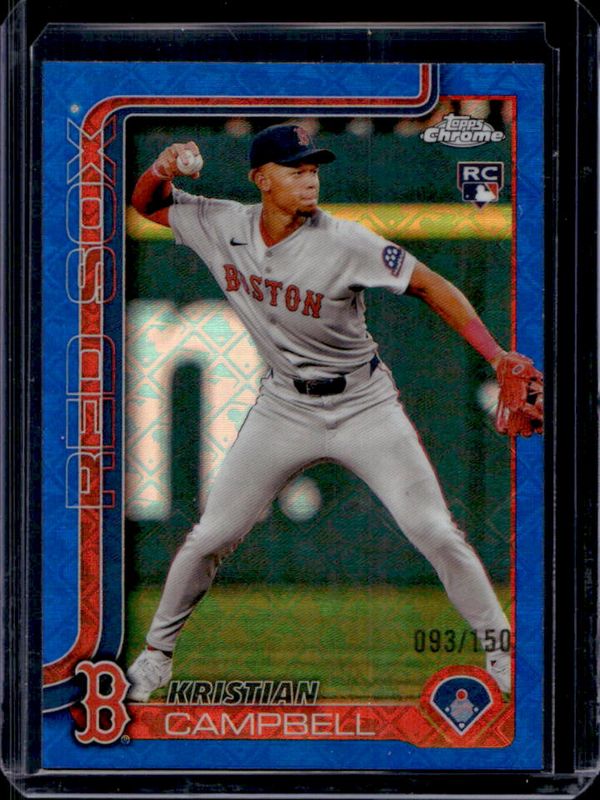 Kristian Campbell 2025 Topps Chrome Logofractor Edition #171 Blue Refractor /150 Rookie RAW