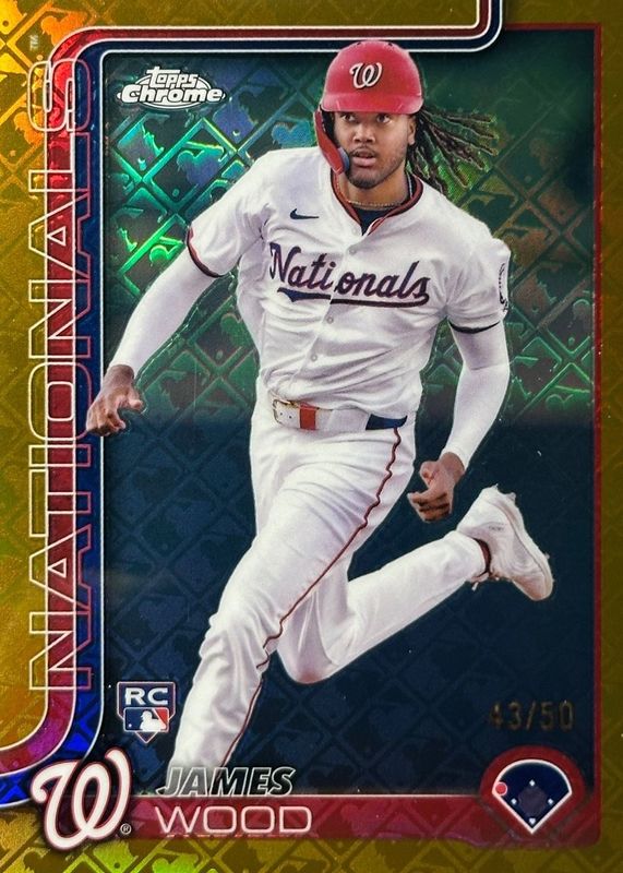 James Wood 2025 Topps Chrome Logofractor Edition #132 Gold Refractor /50 Rookie RAW