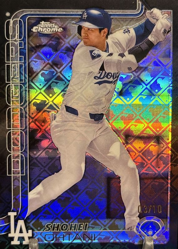 Shohei Ohtani 2025 Topps Chrome Logofractor Edition #1 Black Refractor /10 RAW