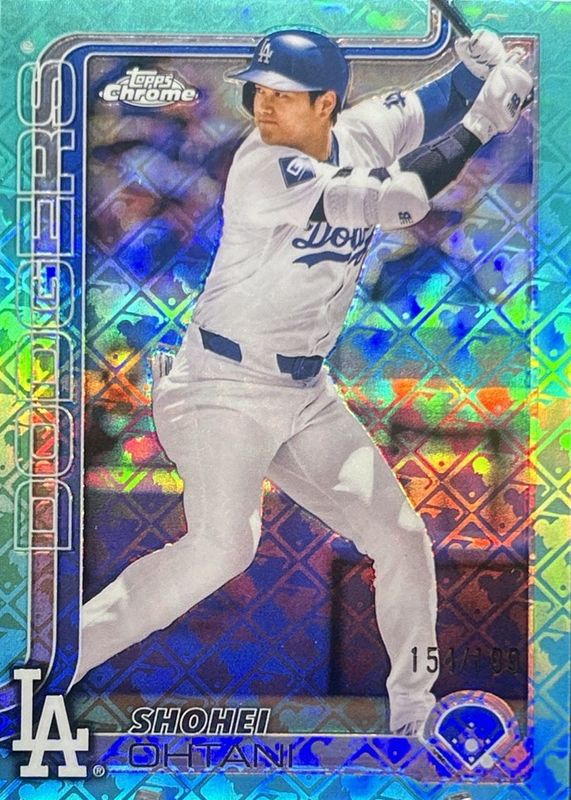 Shohei Ohtani 2025 Topps Chrome Logofractor Edition #1 Aqua Refractor /199 RAW