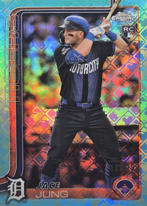 Jace Jung 2025 Topps Chrome Logofractor Edition #225 Aqua Refractor /199 Rookie RAW
