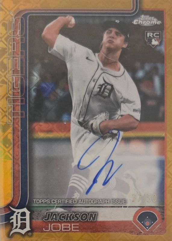 Jackson Jobe 2025 Topps Chrome Logofractor Edition #RA-JJO Rookie Autographs - Gold Refractor /50 RAW