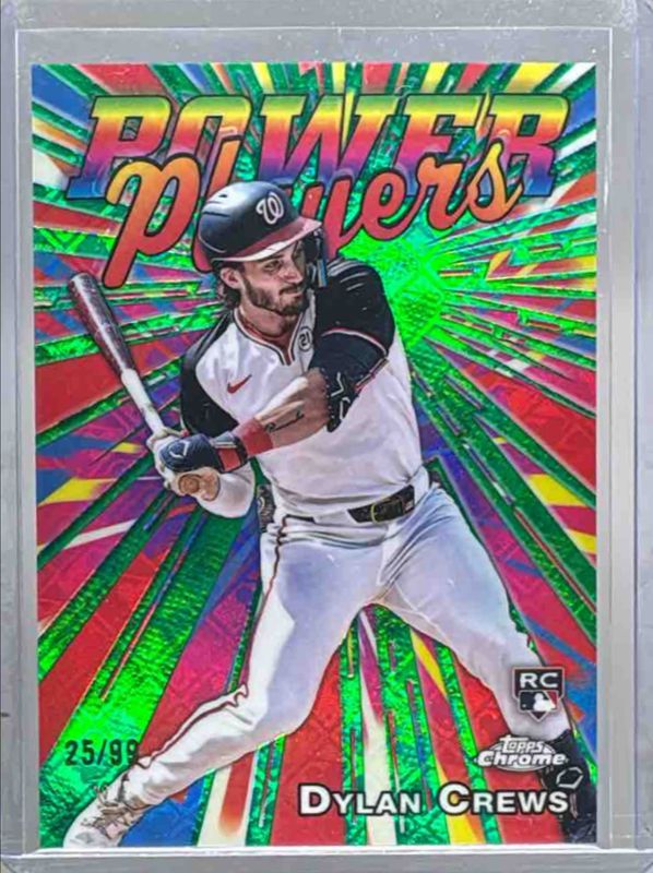 Dylan Crews 2025 Topps Chrome Logofractor Edition #PP-20 Power Players - Green Refractor /99 Rookie RAW