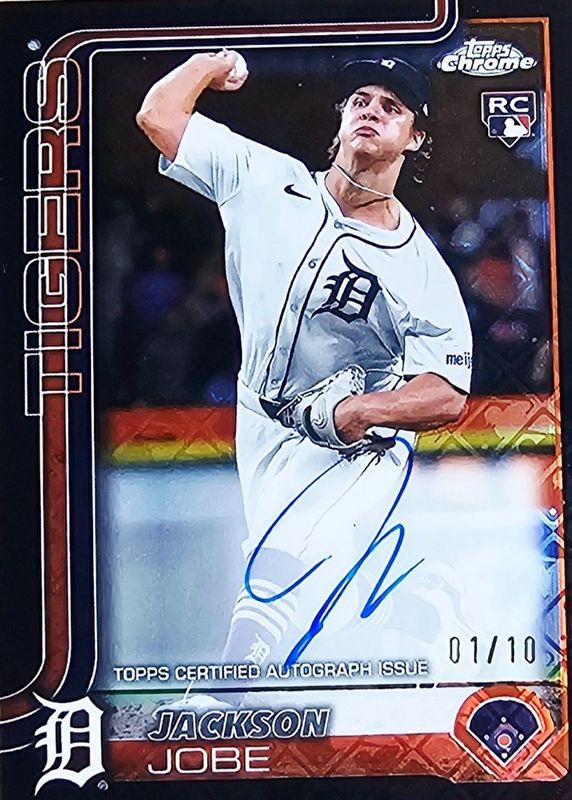 Jackson Jobe 2025 Topps Chrome Logofractor Edition #RA-JJO Rookie Autographs - Black Refractor /10 RAW