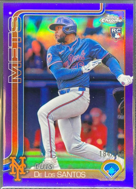 Luis De Los Santos 2025 Topps Chrome #74 Purple Refractor /250 Rookie RAW