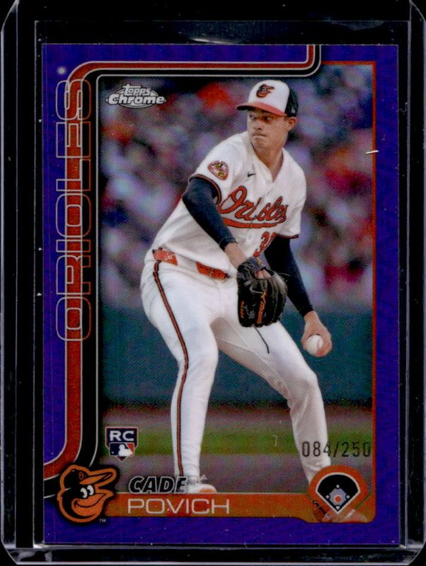 Cade Povich 2025 Topps Chrome #140 Purple Refractor /250 Rookie RAW
