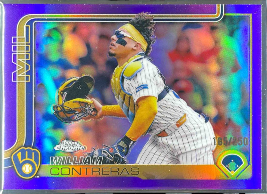 William Contreras 2025 Topps Chrome #25 Purple Refractor /250 RAW