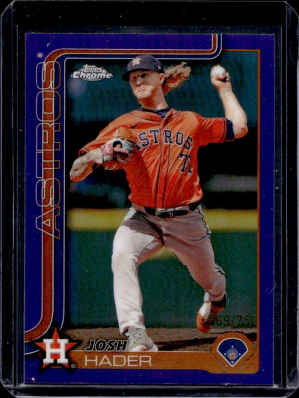 Josh Hader 2025 Topps Chrome #295 Purple Refractor /250 RAW