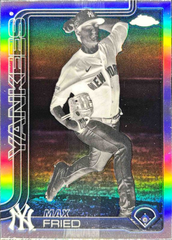 Max Fried 2025 Topps Chrome #39 Negative Refractor RAW