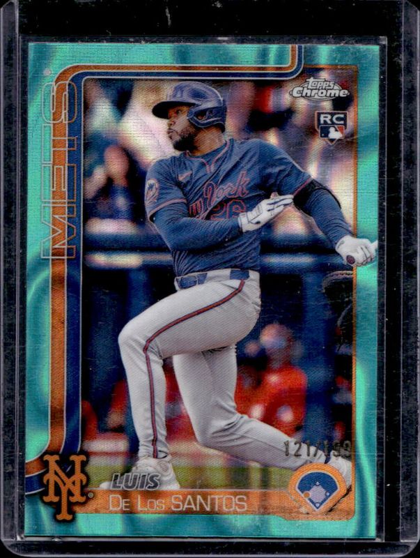 Luis De Los Santos 2025 Topps Chrome #74 Aqua Lava Refractor /199 Rookie RAW