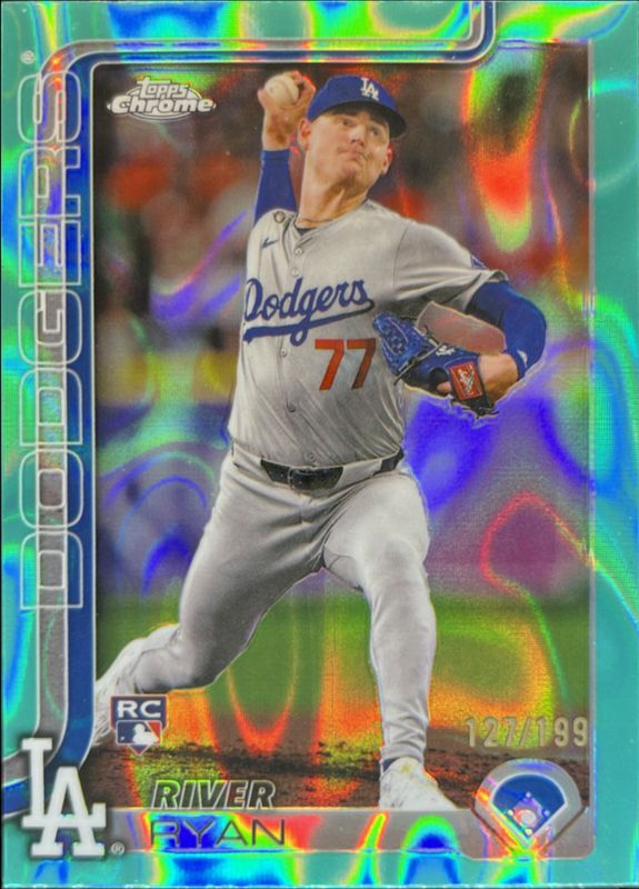 River Ryan 2025 Topps Chrome #18 Aqua Lava Refractor /199 Rookie RAW