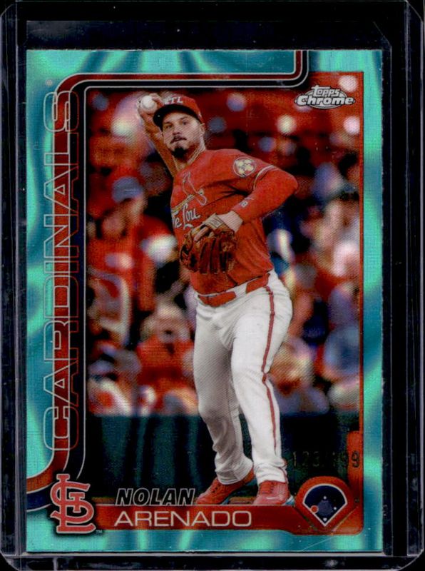 Nolan Arenado 2025 Topps Chrome #14 Aqua Lava Refractor /199 RAW
