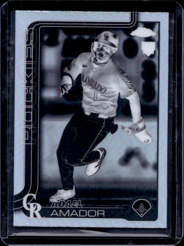 Adael Amador 2025 Topps Chrome #255 Negative Refractor Rookie RAW