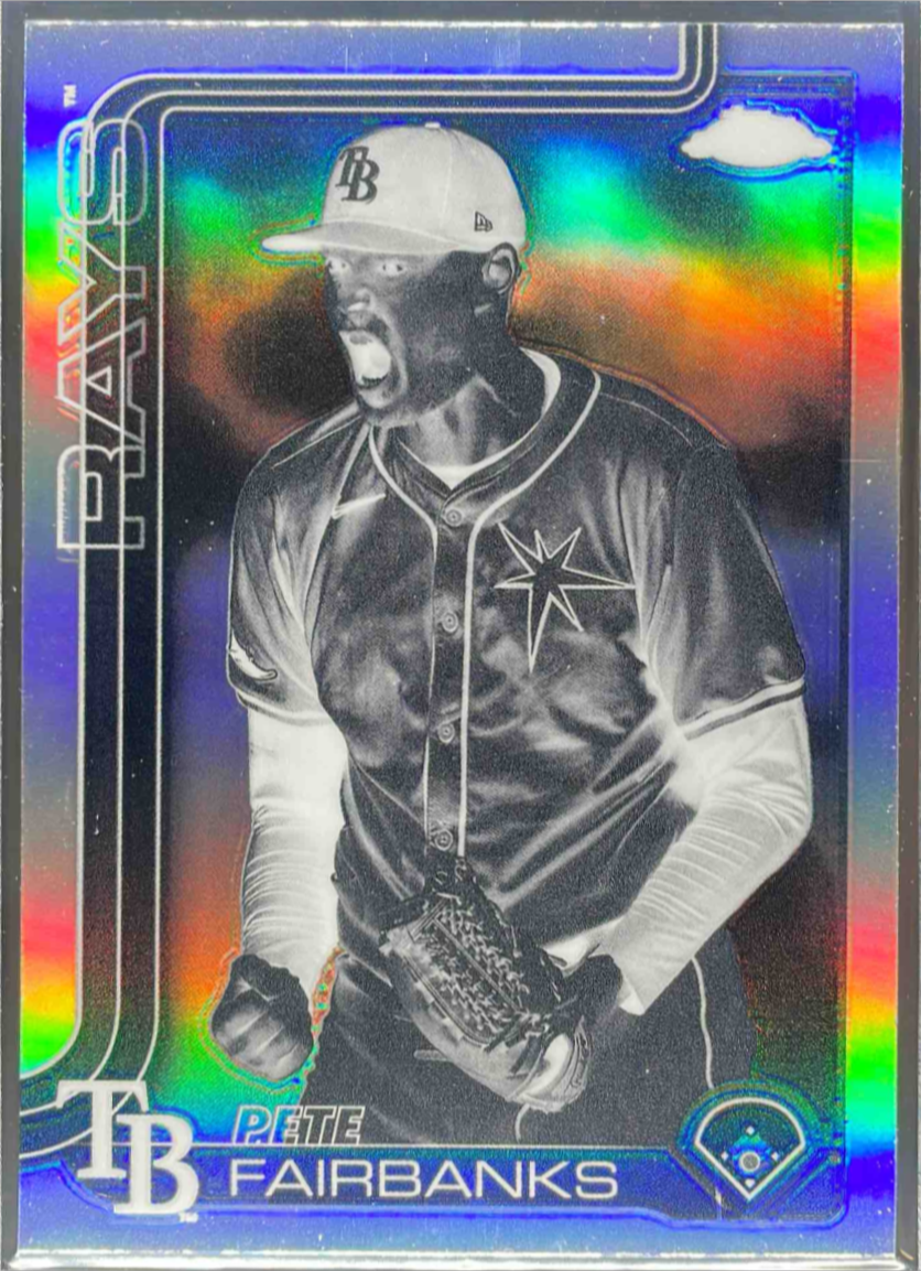 Pete Fairbanks 2025 Topps Chrome #84 Negative Refractor Price Guide ...