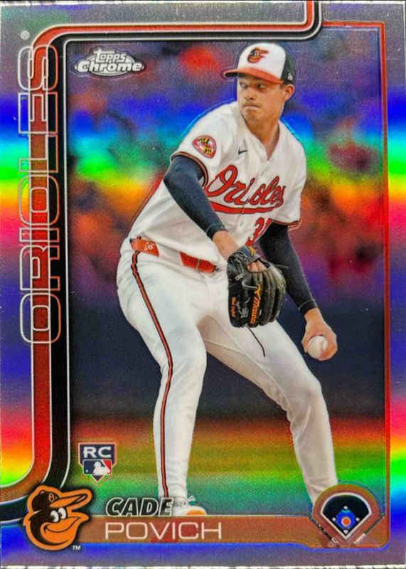 Cade Povich 2025 Topps Chrome #140 Refractor Rookie RAW