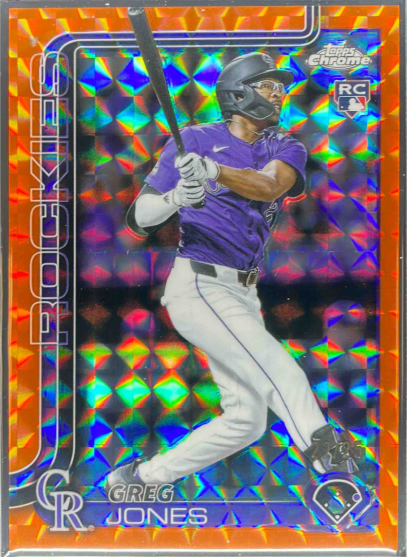 Greg Jones 2025 Topps Chrome #265 Orange Geometric Refractor /25 Price ...
