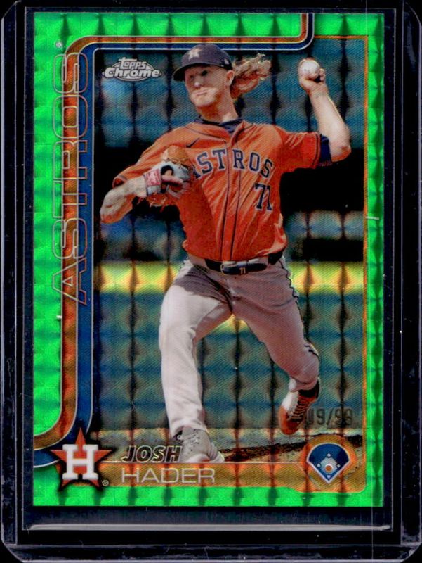 Josh Hader 2025 Topps Chrome #295 Green Geometric Refractor /99 RAW