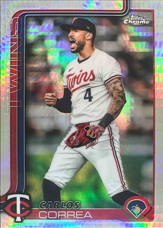 Carlos Correa 2025 Topps Chrome #204 X-Fractor RAW
