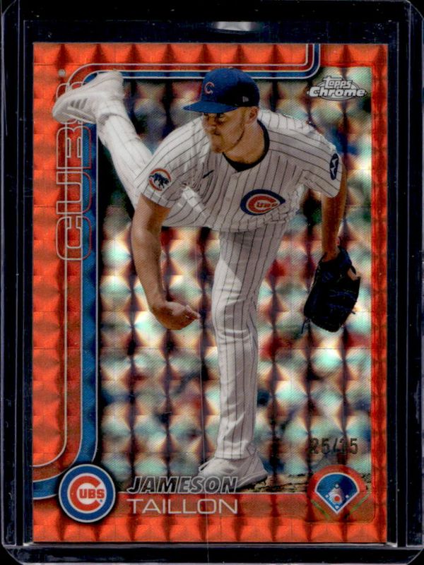 Jameson Taillon 2025 Topps Chrome #33 Orange Geometric Refractor /25 RAW