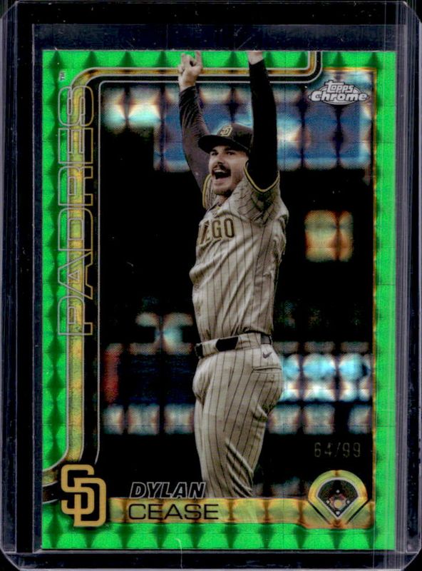 Dylan Cease 2025 Topps Chrome #212 Green Geometric Refractor /99 RAW