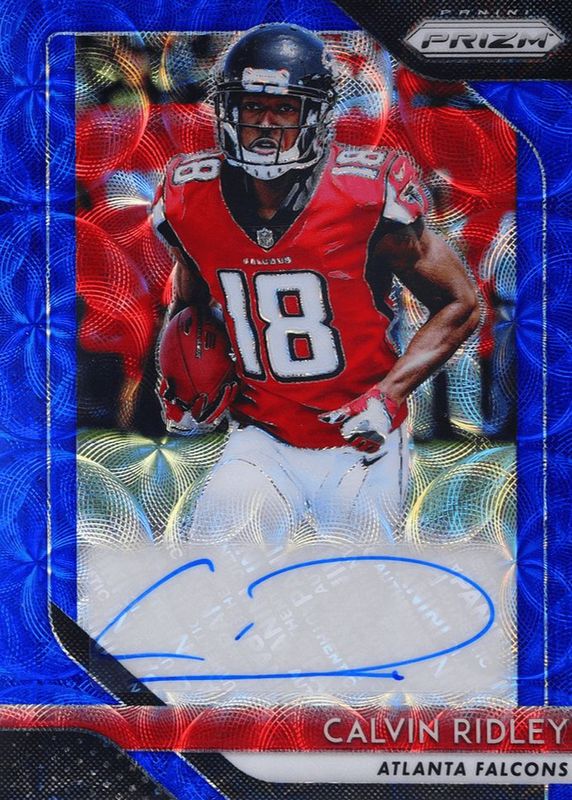 Calvin Ridley 2018 Prizm #RA-CR Rookie Autographs - Blue Scope (/25) RAW
