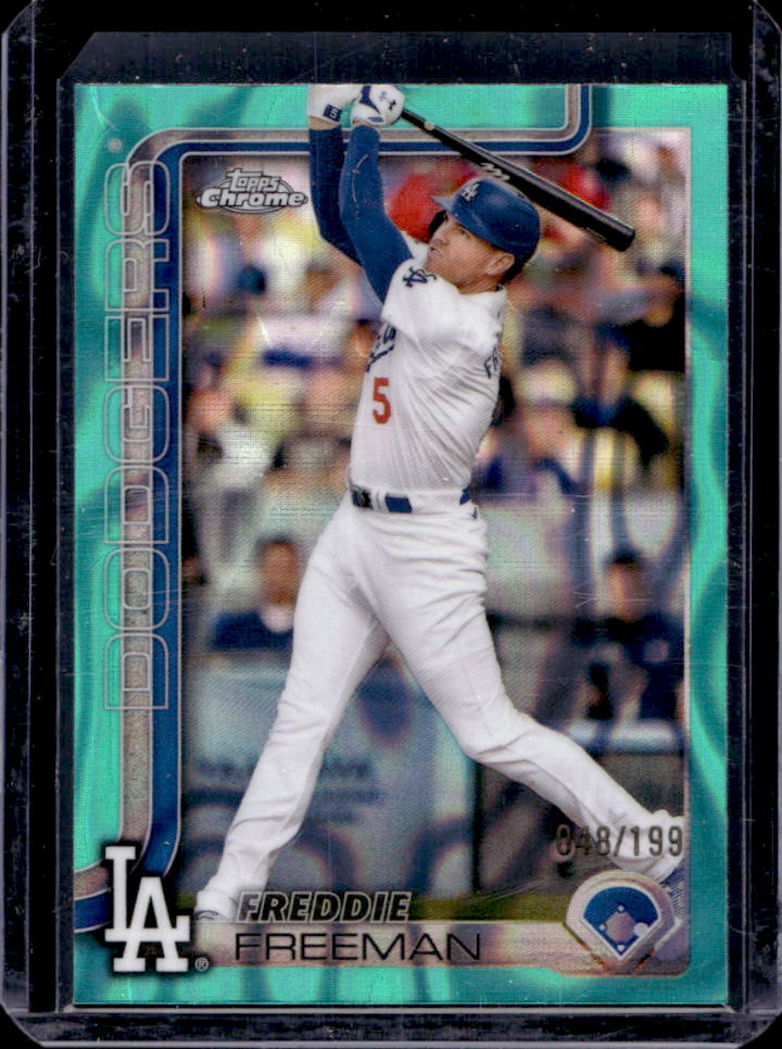 Freddie Freeman 2025 Topps Chrome #23 Aqua Lava Refractor /199 