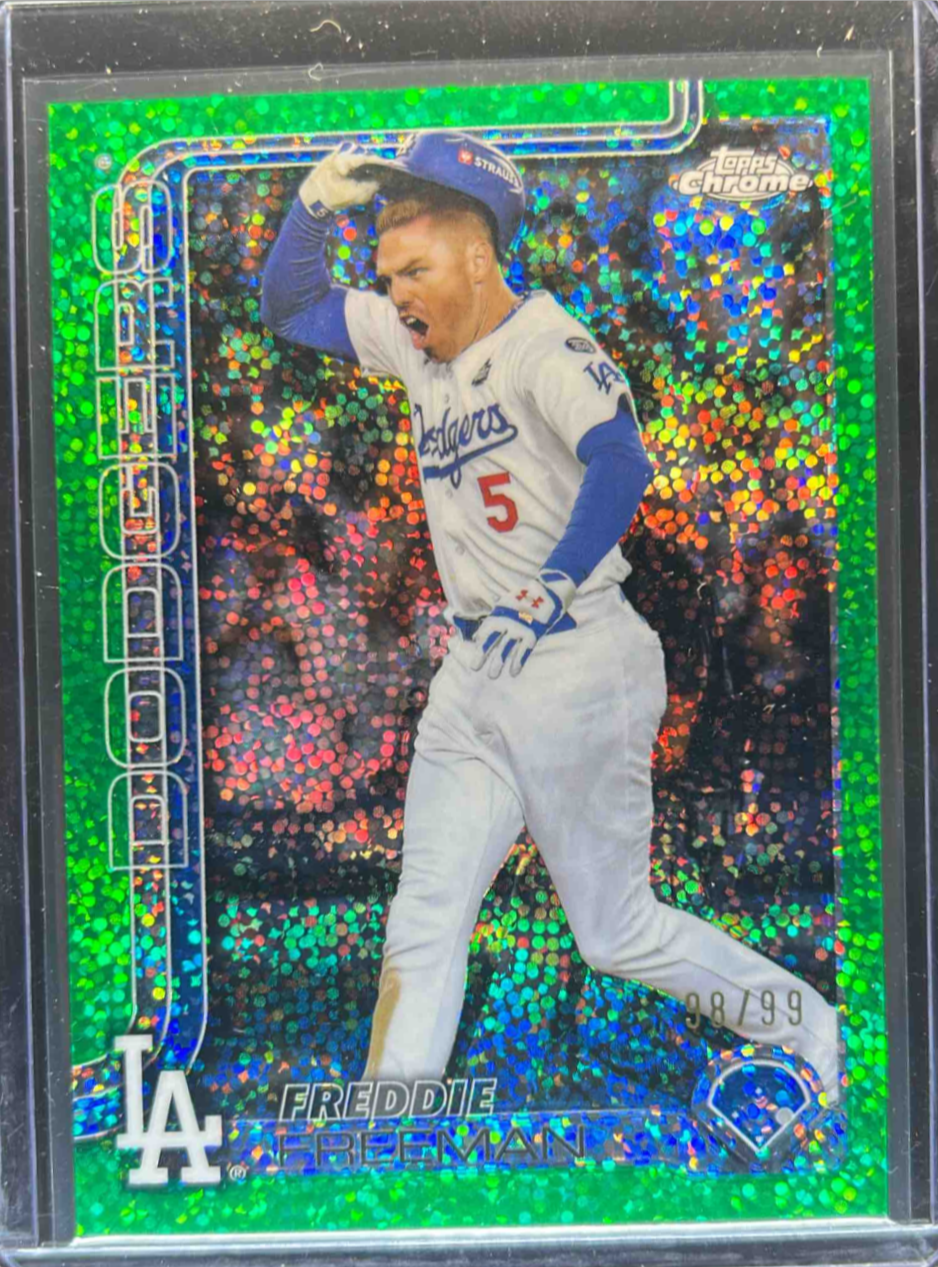 Freddie Freeman 2025 Topps Chrome #23 Base Image Variation - Green