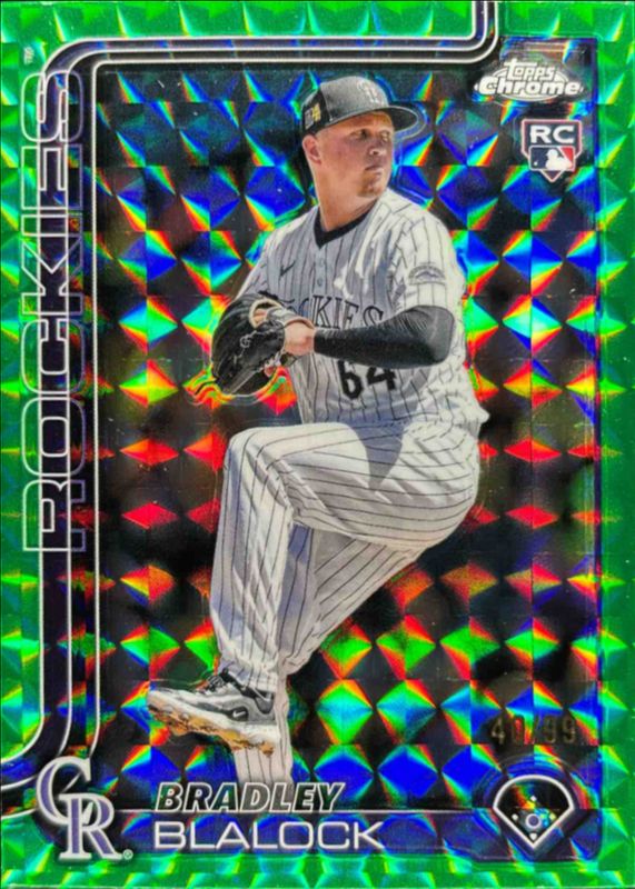 Bradley Blalock 2025 Topps Chrome #289 Green Geometric Refractor /99 Rookie RAW
