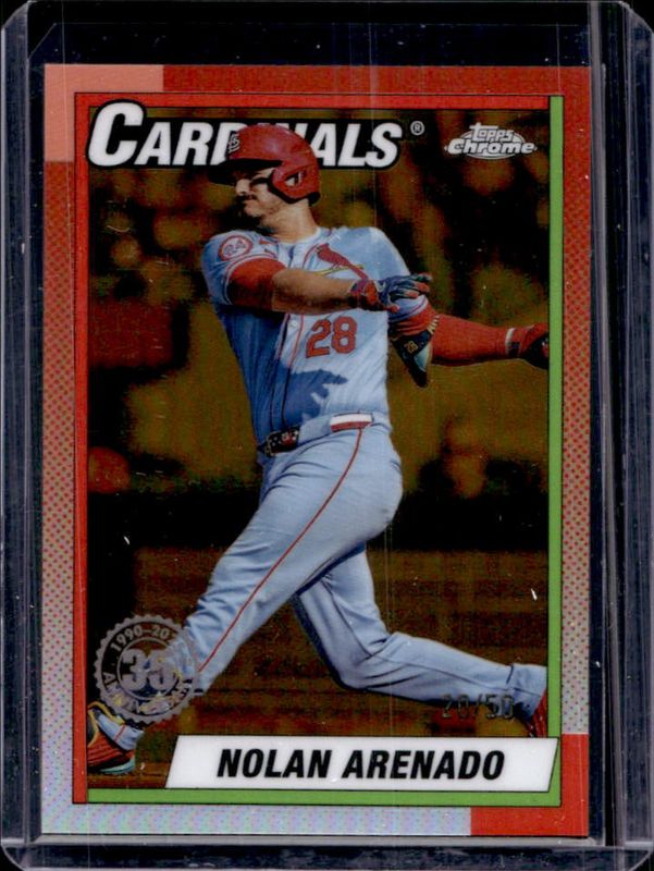 Nolan Arenado 2025 Topps Chrome #90CB-19 1990 Baseball - Gold Refractor /50 RAW