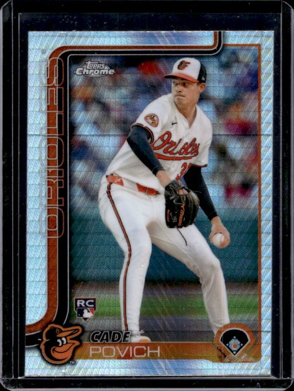 Cade Povich 2025 Topps Chrome #140 Prism Refractor Rookie RAW