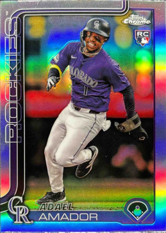 Adael Amador 2025 Topps Chrome #255 Refractor Rookie RAW