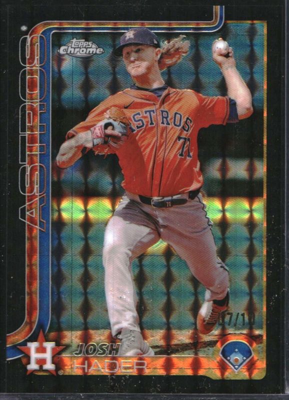 Josh Hader 2025 Topps Chrome #295 Black Geometric Refractor /10 RAW