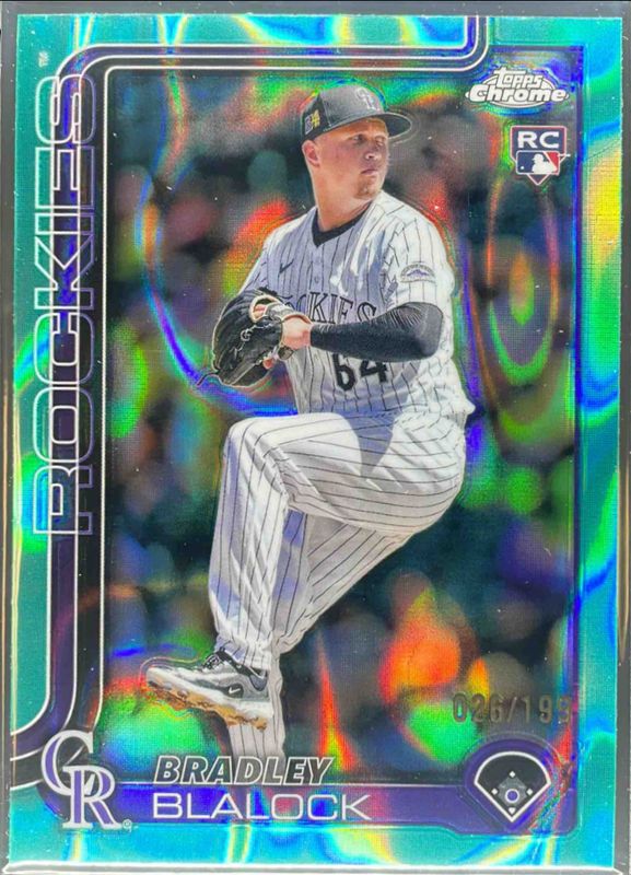 Bradley Blalock 2025 Topps Chrome #289 Aqua Lava Refractor /199 Rookie RAW