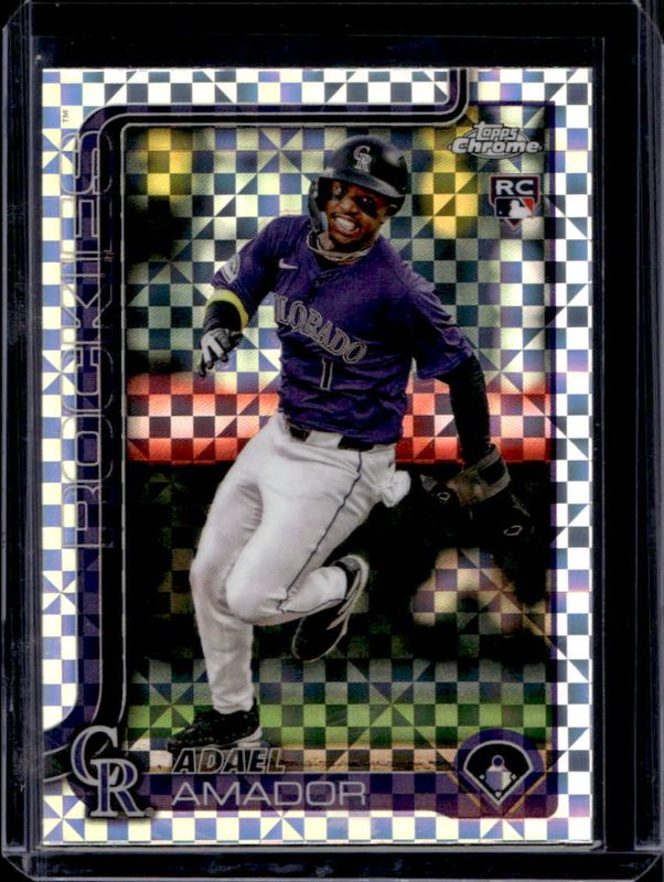 Adael Amador 2025 Topps Chrome #255 X-Fractor Rookie RAW