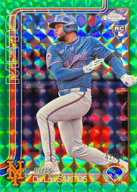 Luis De Los Santos 2025 Topps Chrome #74 Green Geometric Refractor /99 Rookie RAW
