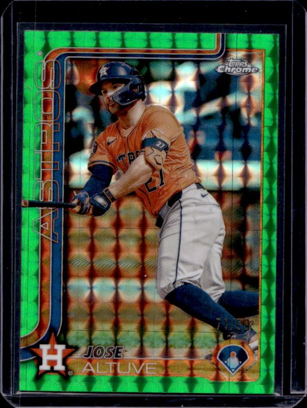 Jose Altuve 2025 Topps Chrome #77 Green Geometric Refractor /99 RAW