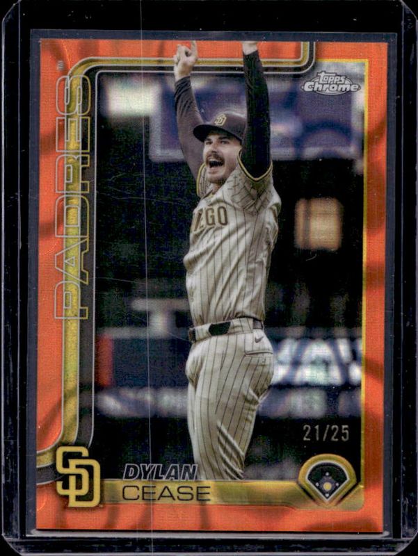 Dylan Cease 2025 Topps Chrome #212 Orange Lava Refractor /25 RAW