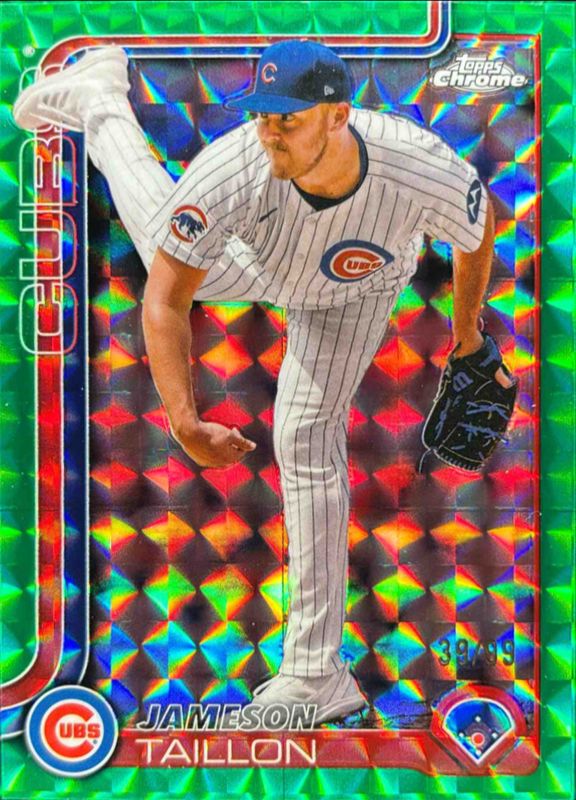 Jameson Taillon 2025 Topps Chrome #33 Green Geometric Refractor /99 RAW
