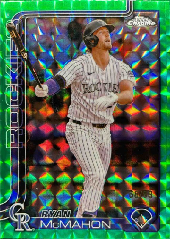 Ryan McMahon 2025 Topps Chrome #66 Green Geometric Refractor /99 RAW